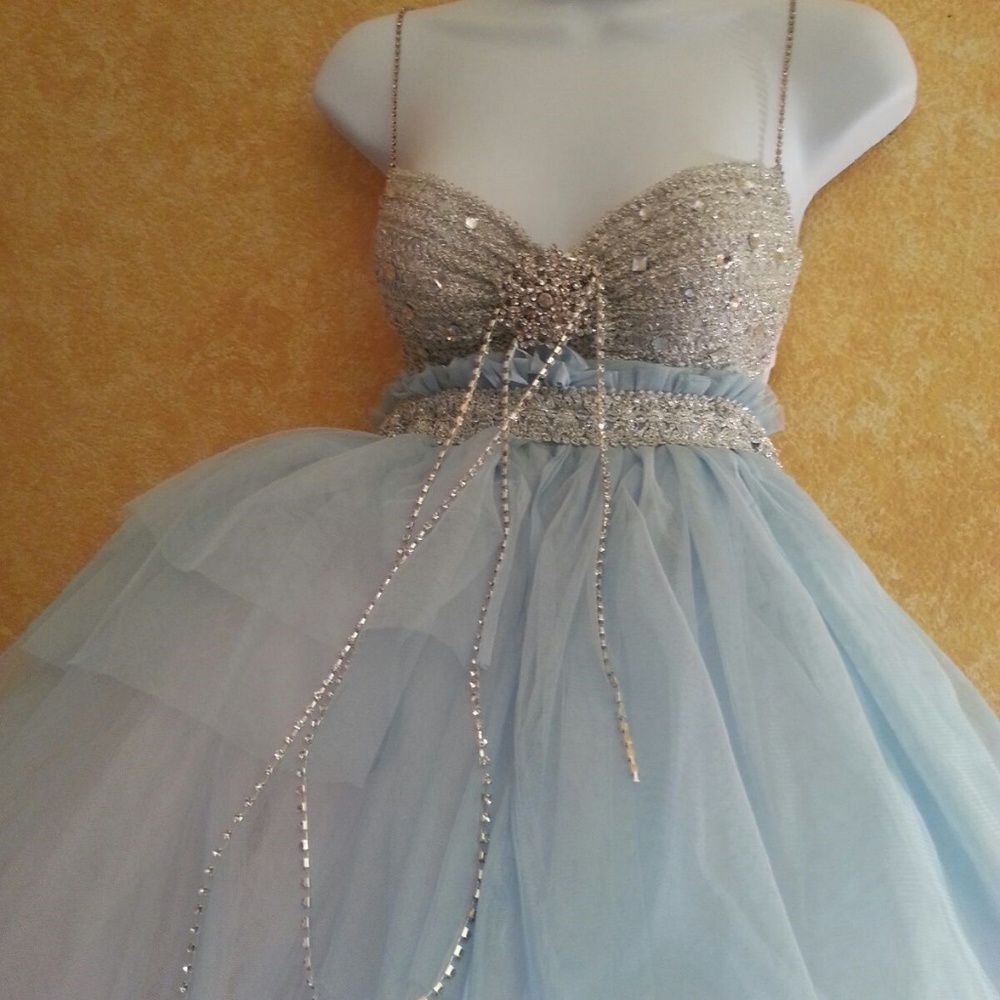 Cinderella Blue Babydoll Tulle Wedding Ballgown - Picture 5 of 8